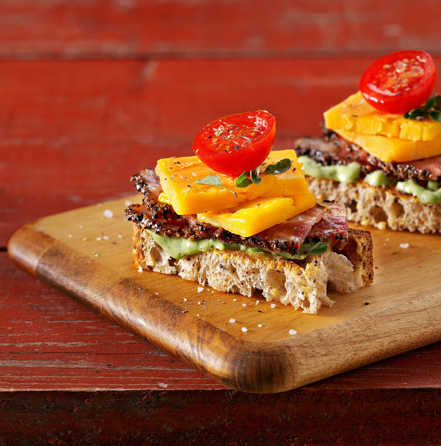 Serving idea: cheese-topped mini burgers