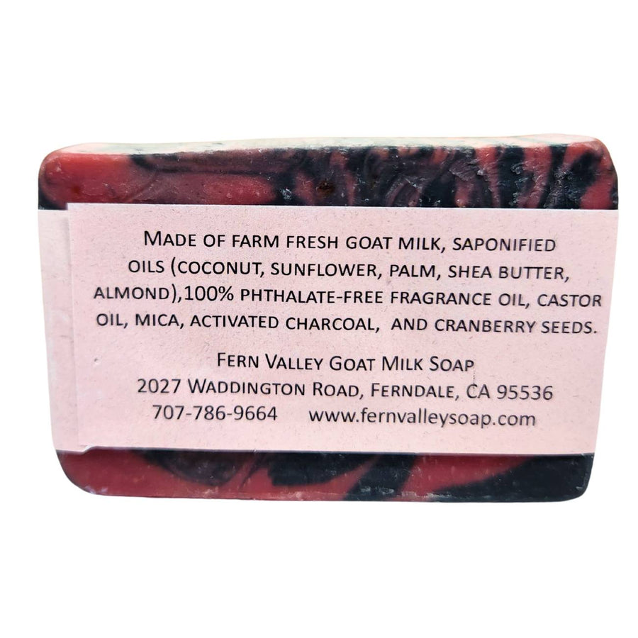 Natural Goat Milk Soap | Charcoal and Cranberry Seed Scrub | Cherry Bomb