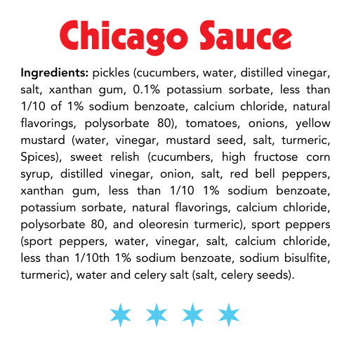 Detailed ingredient panel for Original Chicago Sauce