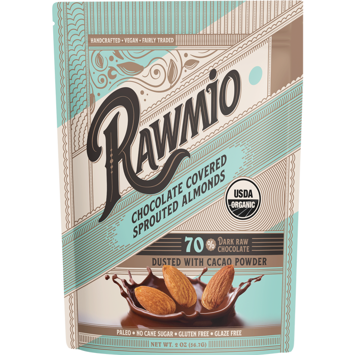 Product package photograph for Chocolate Covered Sprouted Almonds