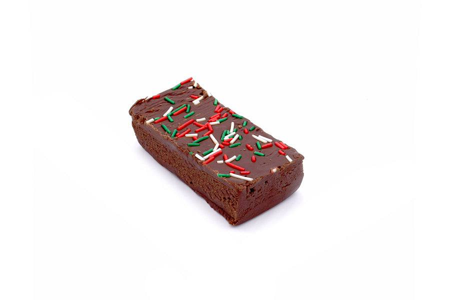 Christmas Chocolate Fudge with Sprinkles, half-pound slice
