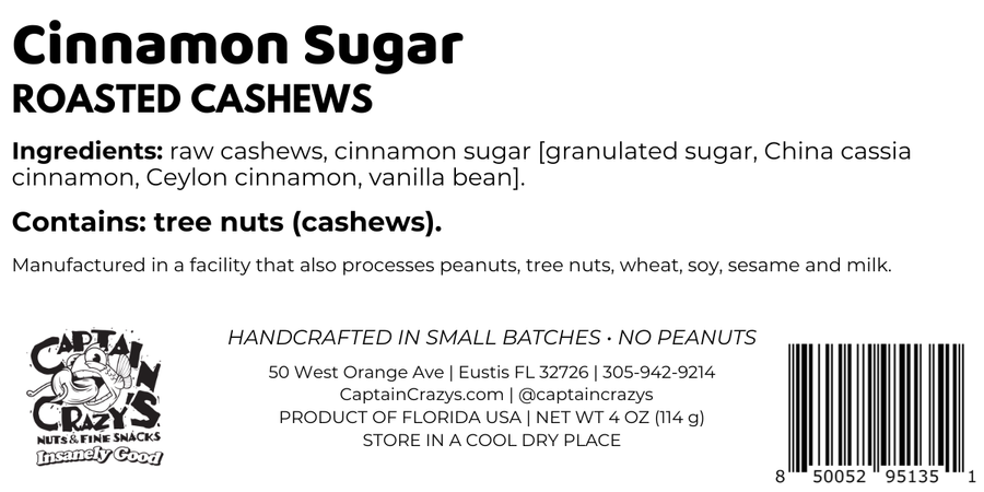 Cinnamon Sugar Roasted Cashews — snack product photograph 9