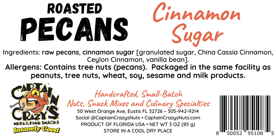 Cinnamon Sugar Roasted Pecans — snack product photograph 9