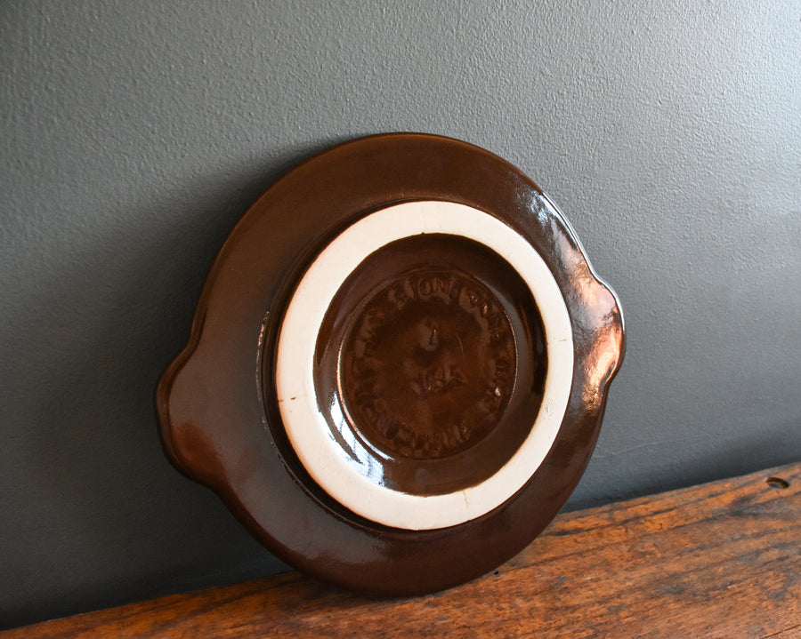 2-Gallon Stoneware Crock Cover - underside showing the seating surface