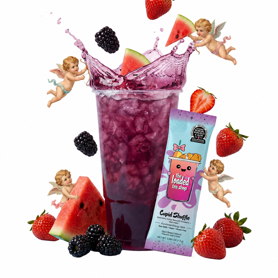 Cupid Shuffle loaded tea mix in strawberry and watermelon flavor