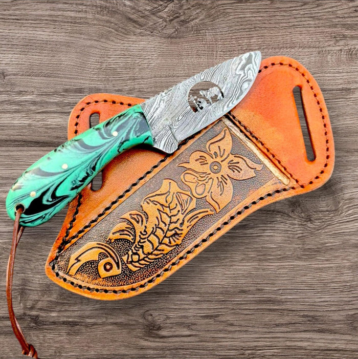 Custom Handmade Bull Cutter Knife with Sheath