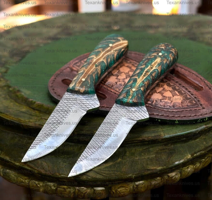 Custom Handmade Belt Knife – 9" Rasp Tool Steel Blade with Leather Sheath