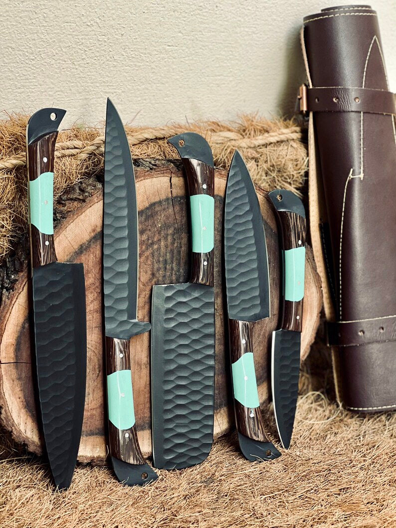 Here’s a fresh, seasonal rewrite with trending keywords and SEO-optimized structure:  Product Title: Premium Knofe Set – 13" Forged Stainless Steel Blade with Wenge Wood & Resin Handle + Leather Sheath