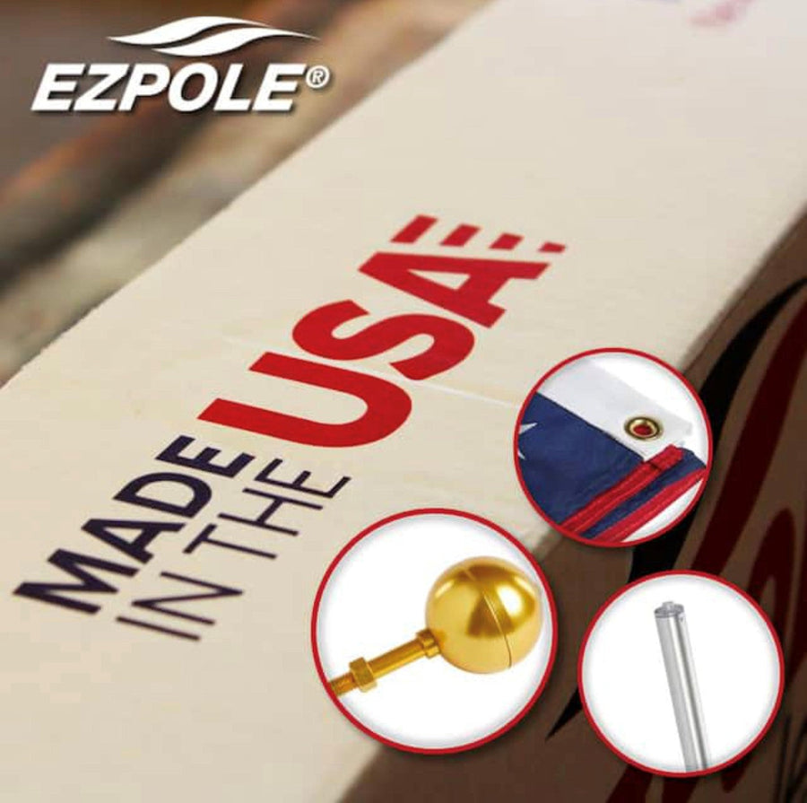 Defender No-Rope Flagpole Kit — flagpole components and accessory group view (image 4)