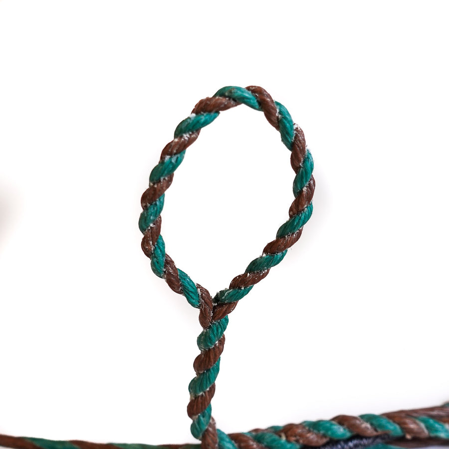B55 Custom Flemish Twist Bowstring — green and brown Flemish loop