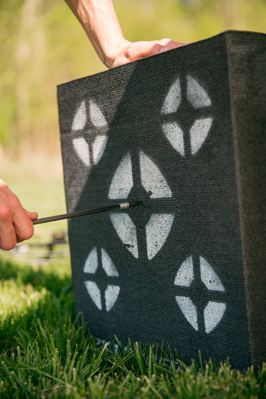 Field-point practice on a foam archery target