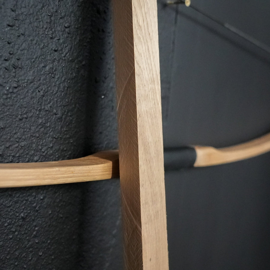 Hickory Bow-Making Stave — hickory blank beside bow