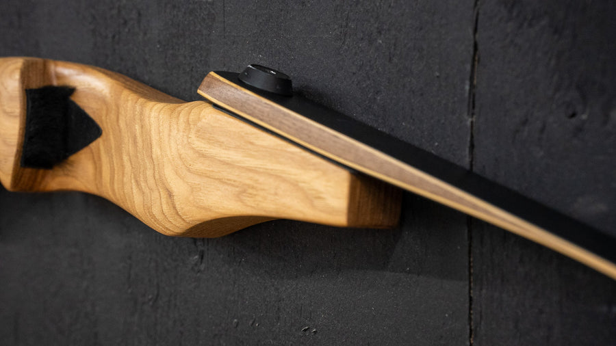 Bob Garner USA-Made Takedown Recurve Bow — limb connection and riser