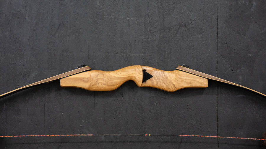 Bob Garner USA-Made Takedown Recurve Bow — hickory riser and limb connection
