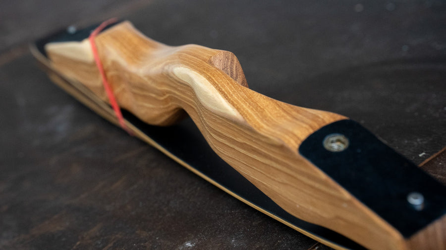Bob Garner USA-Made Takedown Recurve Bow — limb bolt and walnut wedge