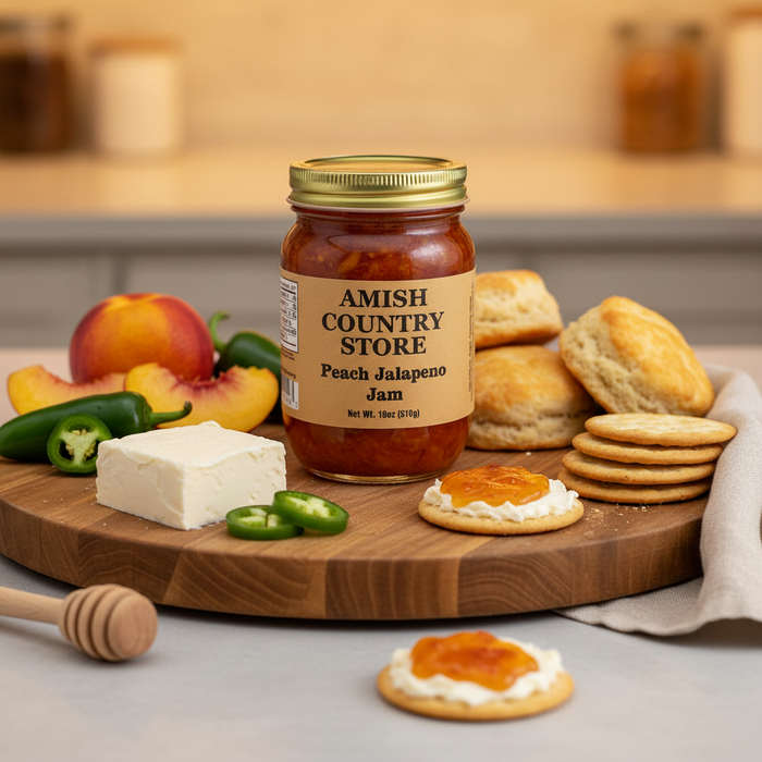 Peach Jalapeno Jam | Sweet & Spicy Country Spread | 18 oz. – listing photo 1