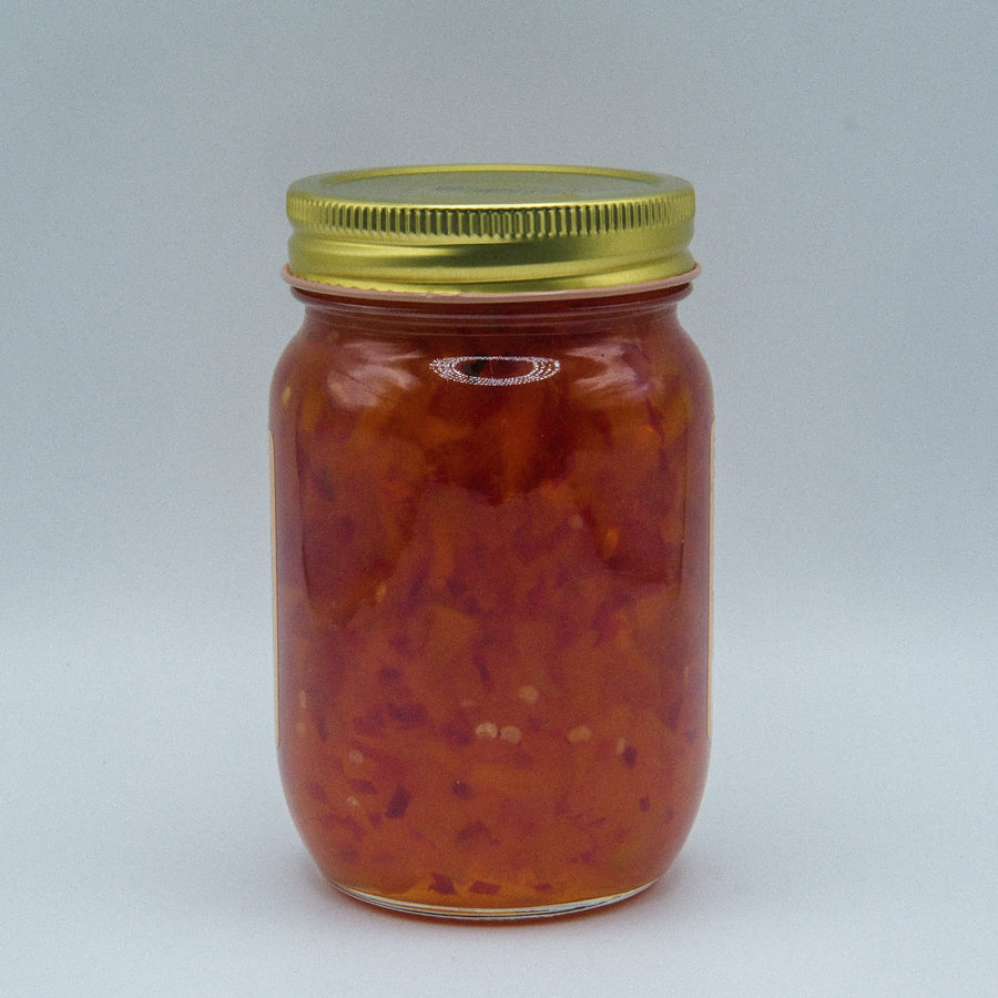 Peach Jalapeno Jam package contents and rear view