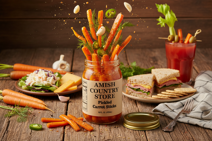 Pickled Carrot Sticks | Crisp & Zesty Pickled Vegetables | 16 oz – listing photo 1
