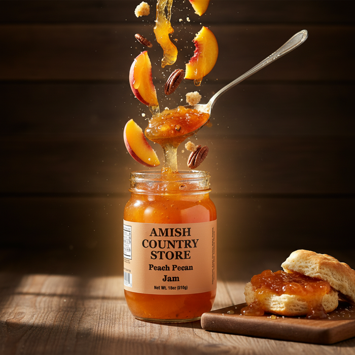 Peach Pecan Jam | Southern-Style Fruit & Nut Spread | 18 oz – product catalog photo 1