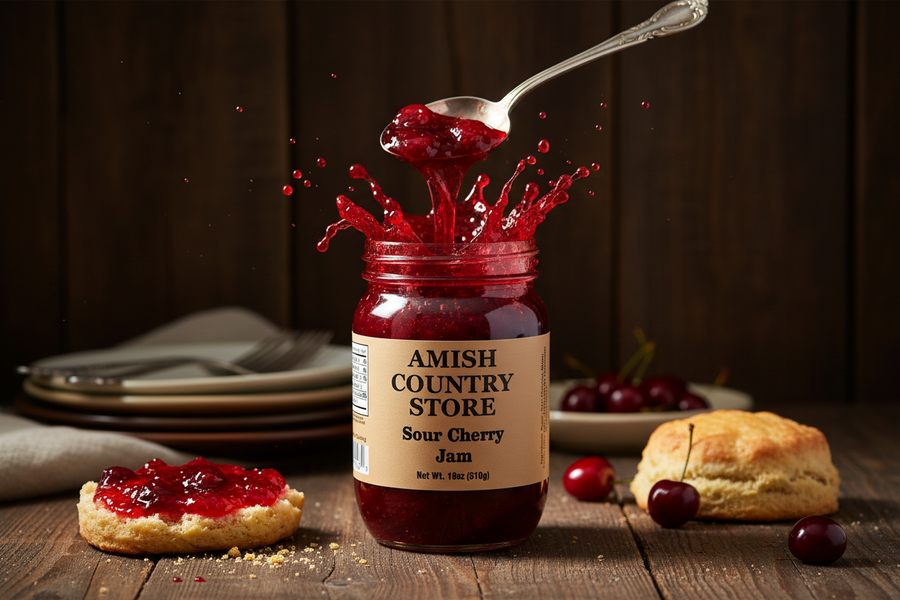 Sour Cherry Jam | Tart Old-Fashioned Fruit Spread | 18 oz – product image 1