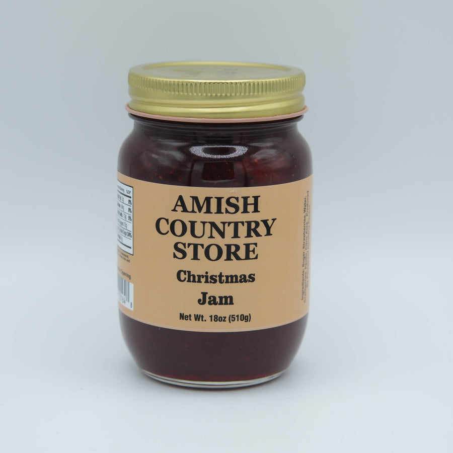 Strawberry Cranberry Christmas Jam front package label