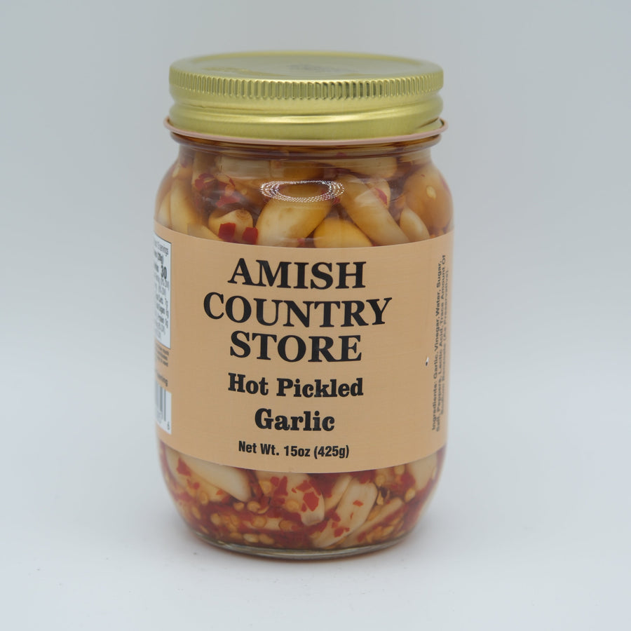 Hot Pickled Garlic front package label