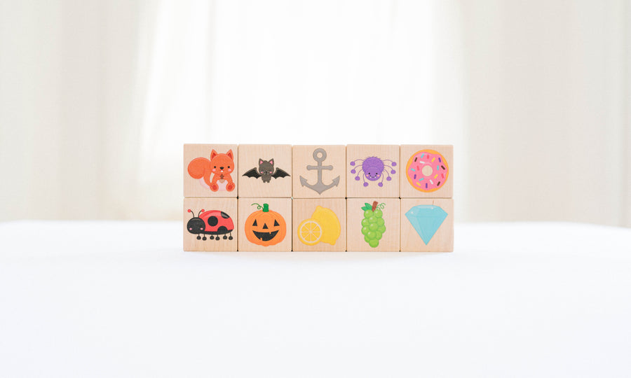 Wooden Color Learning Blocks: 10-Piece Maple Set