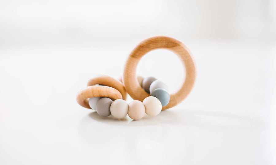 Saturn Ring Baby Teether: Maple & Silicone