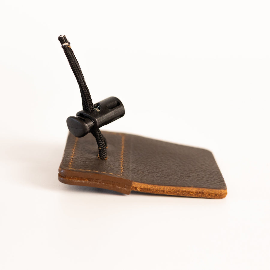 3-Under Leather Archery Tab — side view of leather layers
