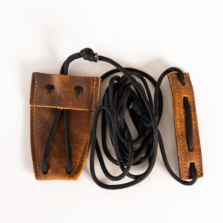 Leather Bow Stringer for Recurve Bows & Longbows — complete bow stringer laid out