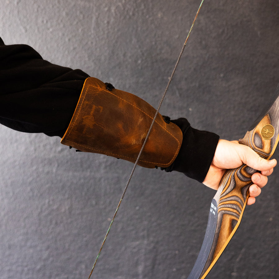 Ultimate Leather Archery Armguard — armguard worn while holding bow
