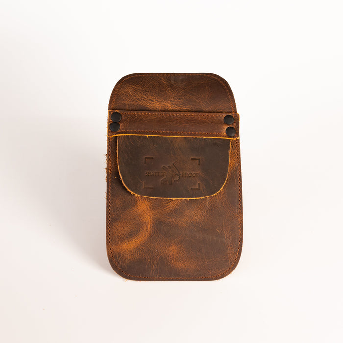 Leather Pocket Arrow Quiver — front view of leather pocket quiver