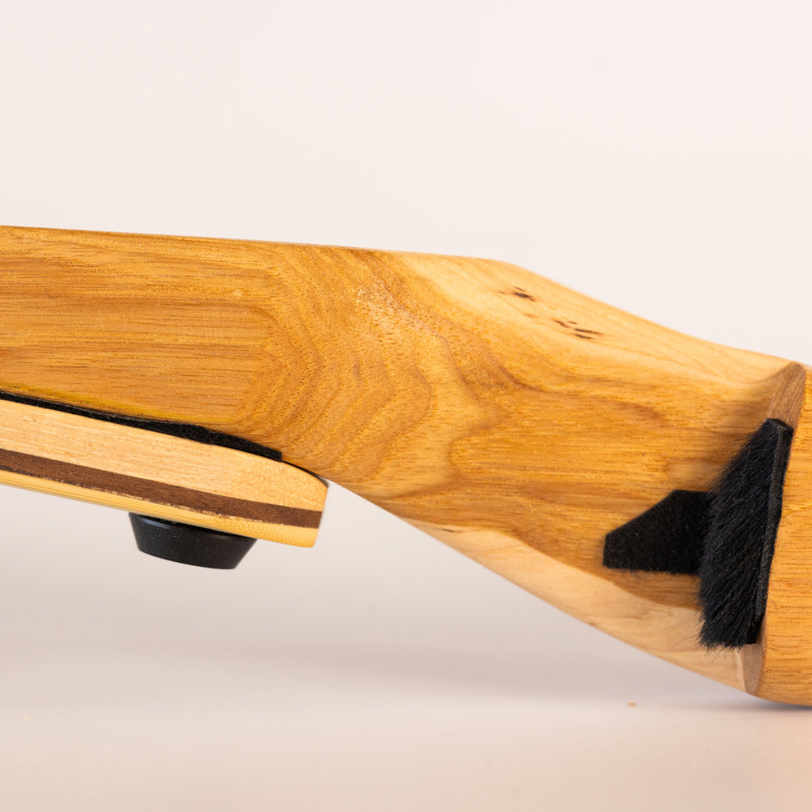DIY Wood Takedown Bow Kit — close-up of shaped wood riser