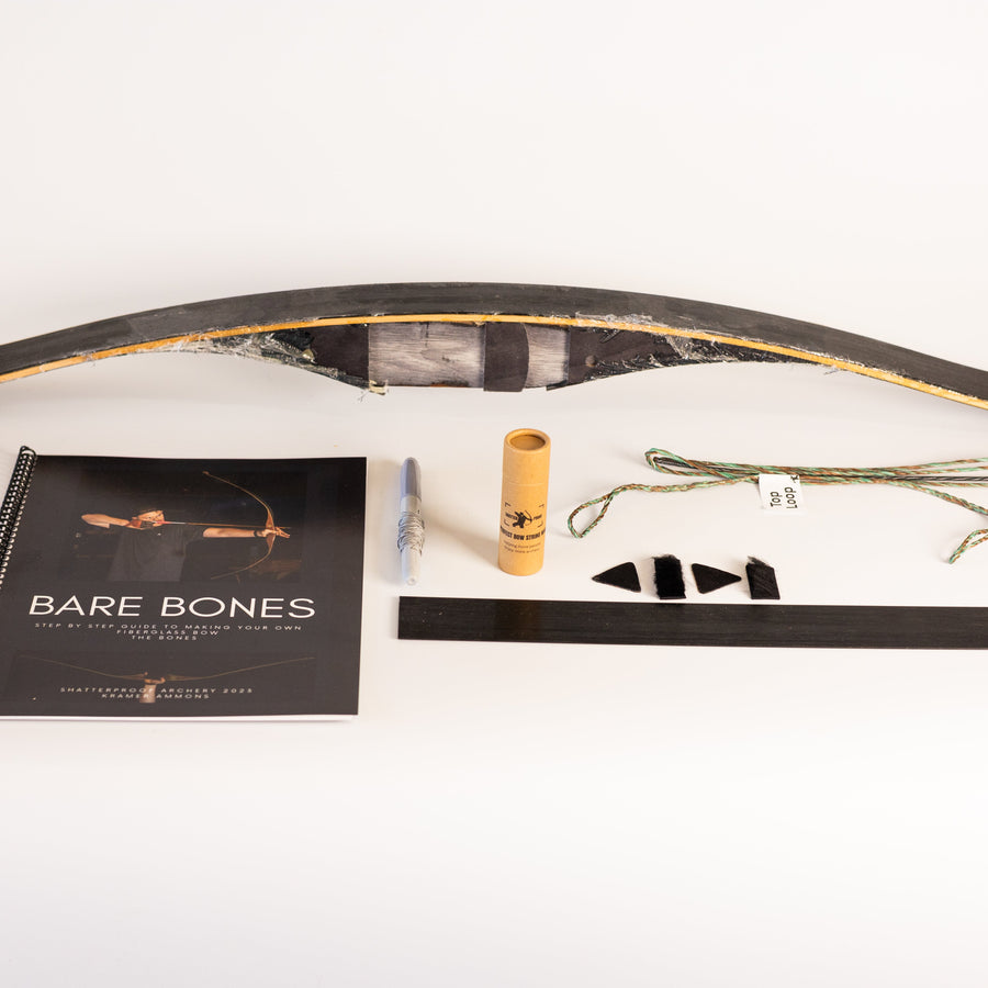 Bare BONES Fiberglass Bow-Building Kit — bow blank and kit instructions