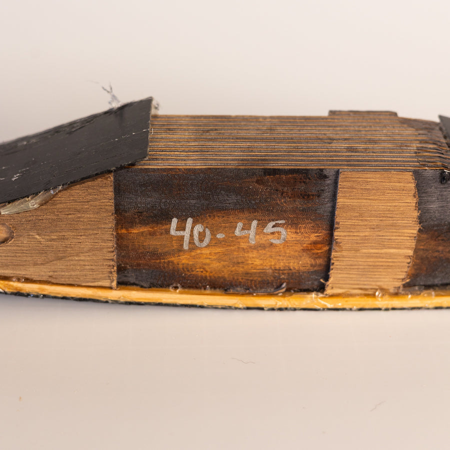 Bare BONES Fiberglass Bow-Building Kit — draw-weight label on bow blank