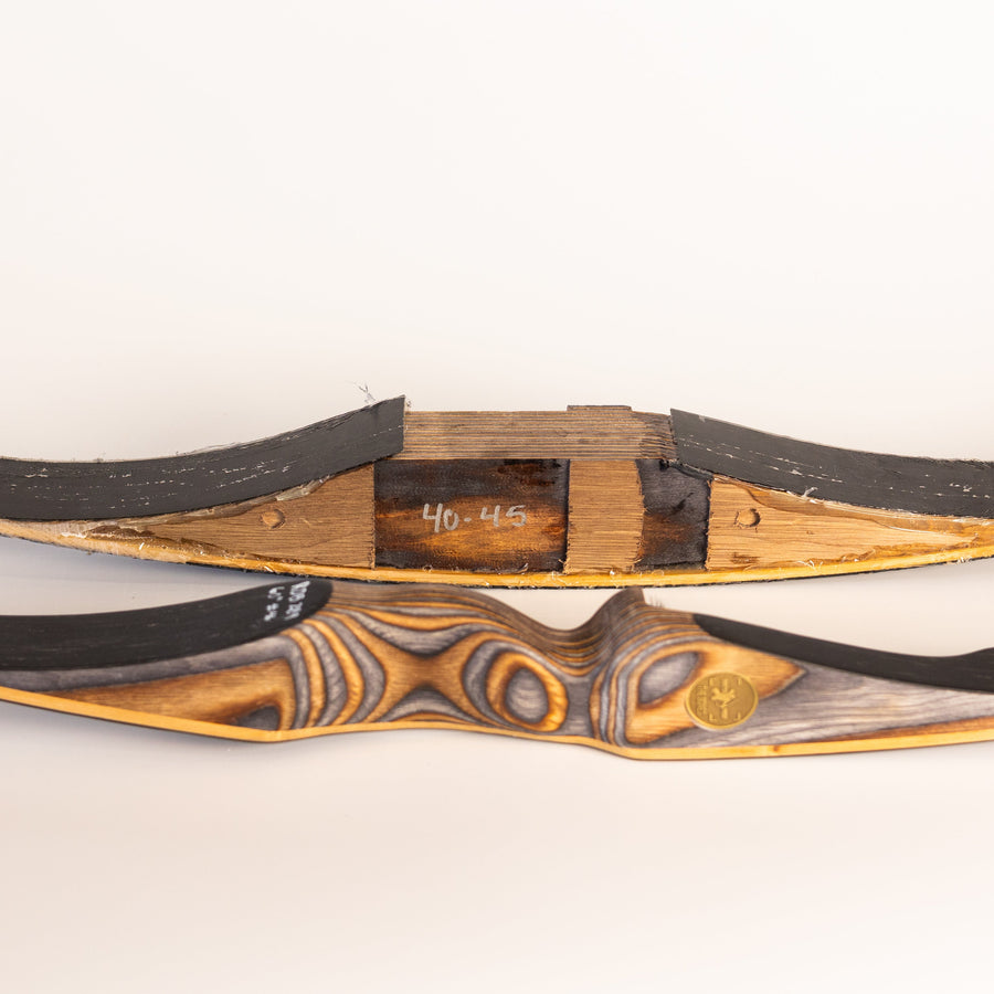 Bare BONES Fiberglass Bow-Building Kit — two bow handle examples
