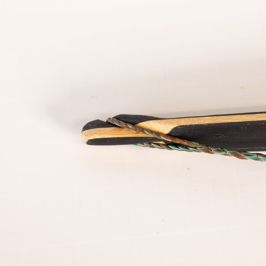 BONES Reflex-Deflex Longbow — bow tip and overlay close-up