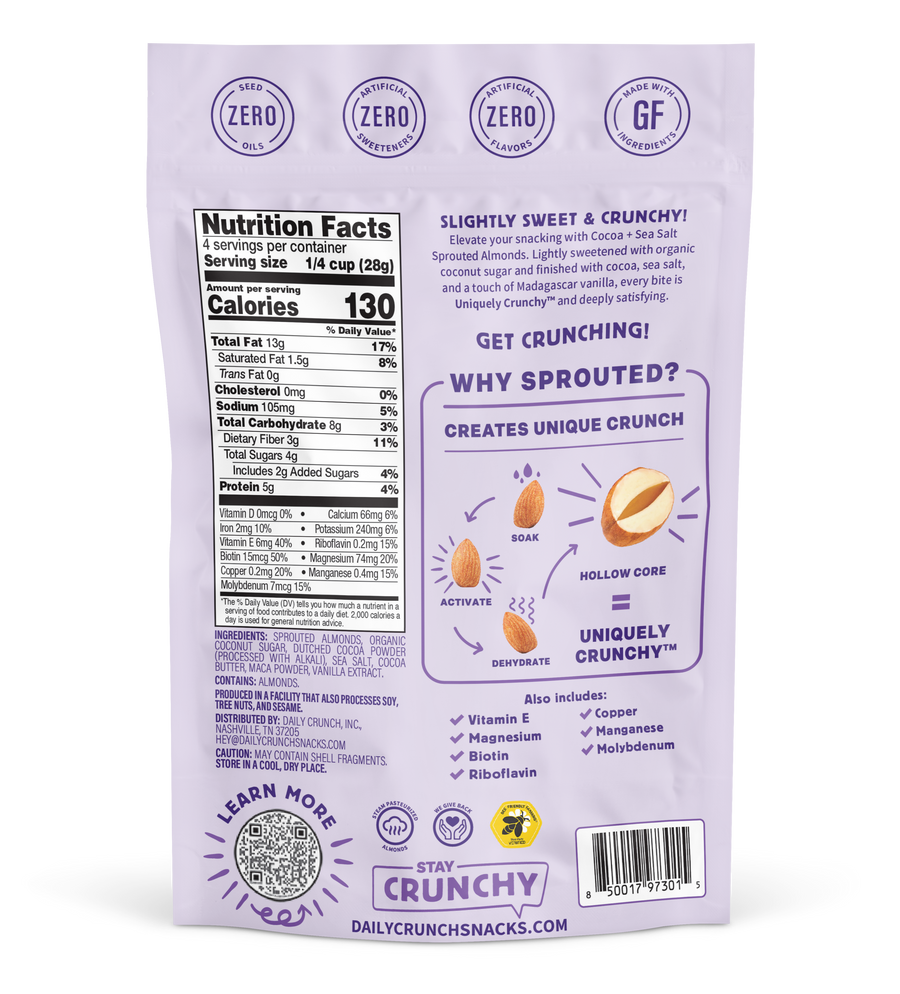 Cocoa & Sea Salt Sprouted Almonds — product image