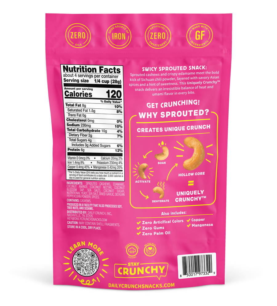 Sweet & Spicy Sichuan Sprouted Cashew & Edamame Snack — product image