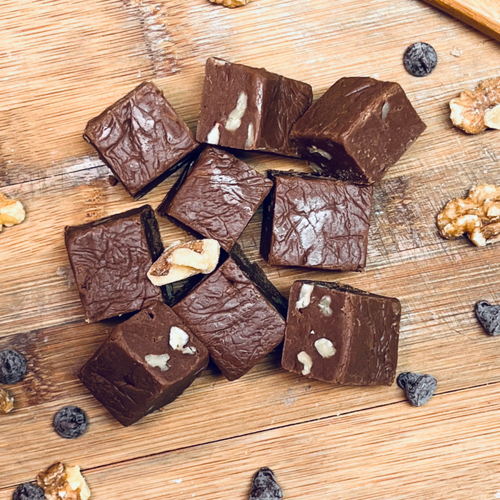 Handmade Dark Chocolate Walnut Fudge product photograph from Meems Fudge Shoppe