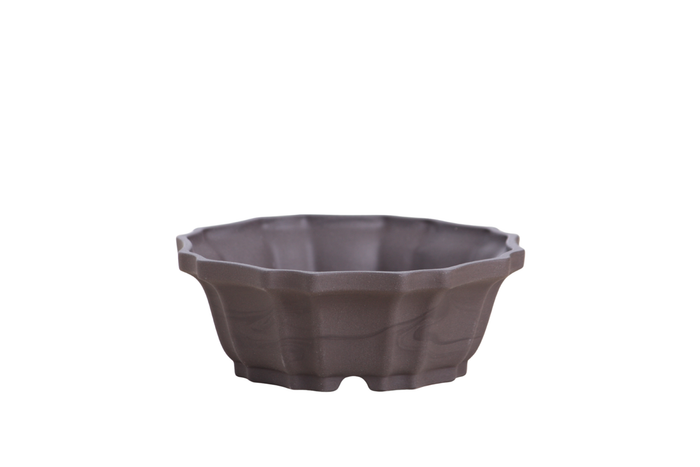 5-Inch Flower Bonsai Pot - Unglazed Black