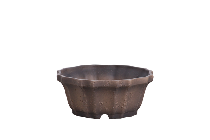 4.5-Inch Flower Bonsai Pot - Textured Unglazed Limited Edition