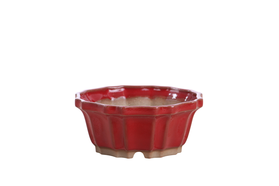4.5-Inch Flower Bonsai Pot - Red