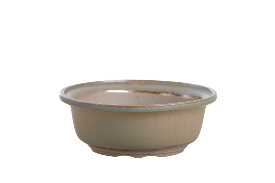 6-Inch Round Bonsai Pot - Speckled Moss