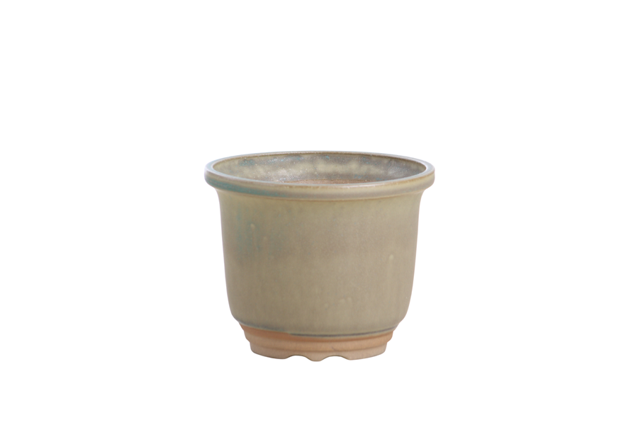 4-Inch Flute Bonsai Pot - Speckled Moss