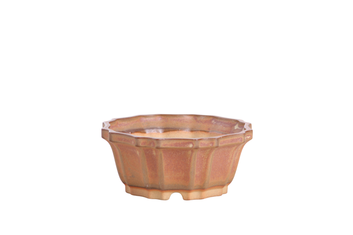 4.5-Inch Flower Bonsai Pot - Deep Stone