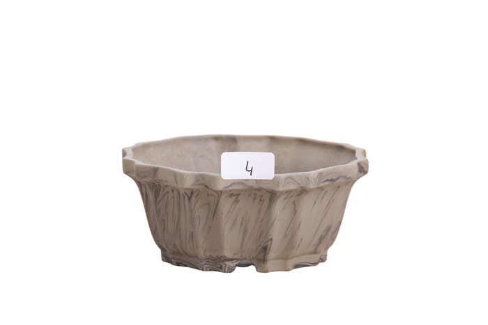 4.5-Inch Flower Bonsai Pot - Marbled No. 4