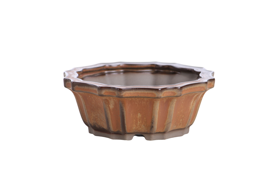 5-Inch Flower Bonsai Pot - Deep Stone