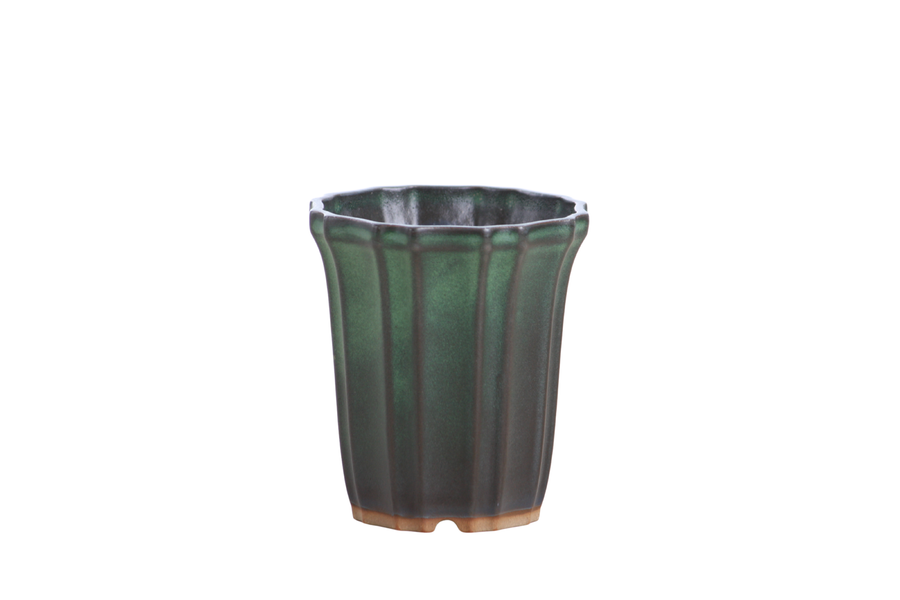 3-Inch Flower Cascade Bonsai Pot - Avocado