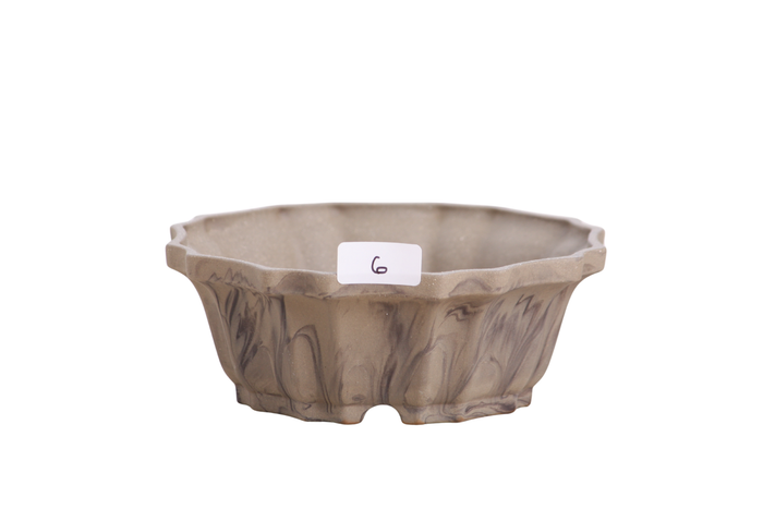 5-Inch Flower Bonsai Pot - Marbled No. 6